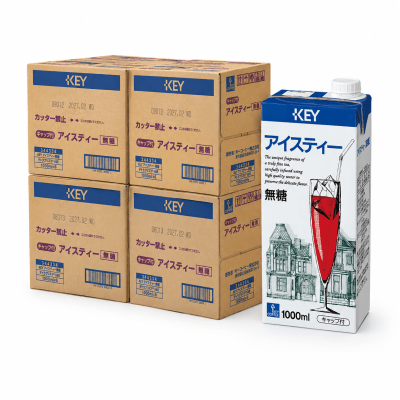 【4ケースで500円OFF】KEY アイスティー 無糖 (1000ml) 24本