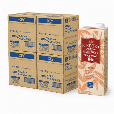 【4ケースで500円OFF】KEY アイスティーアールグレイ 無糖 (1000ml) 24本