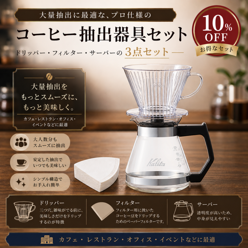 【大量抽出用】ハンドドリップセット